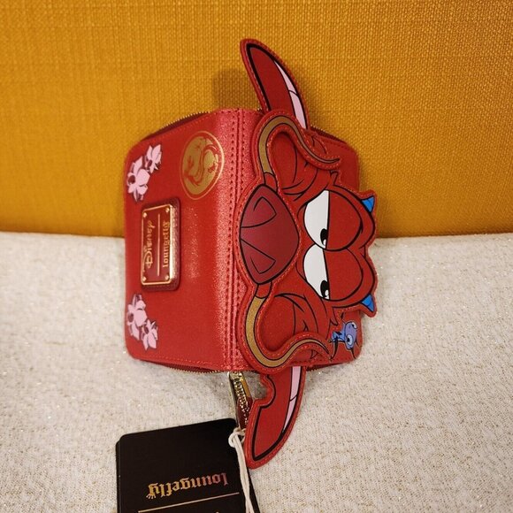 Loungefly Disney Mulan 25th Anniversary Mushu Glitter Zip Around Wallet NEW - Picture 13 of 13